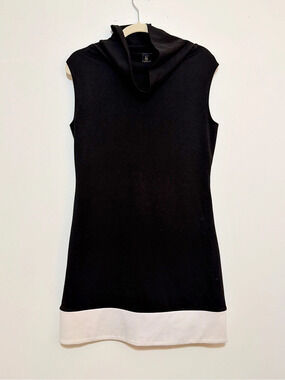 Grass Collection Cowl Neck Sleeveless Mod Shift Dress